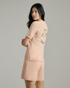 Kid Cashmere v-neck with floral embroidery