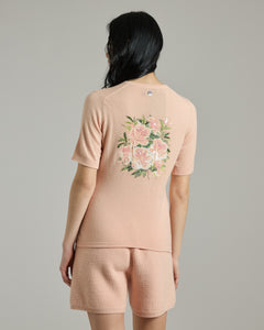 Kid Cashmere v-neck with floral embroidery