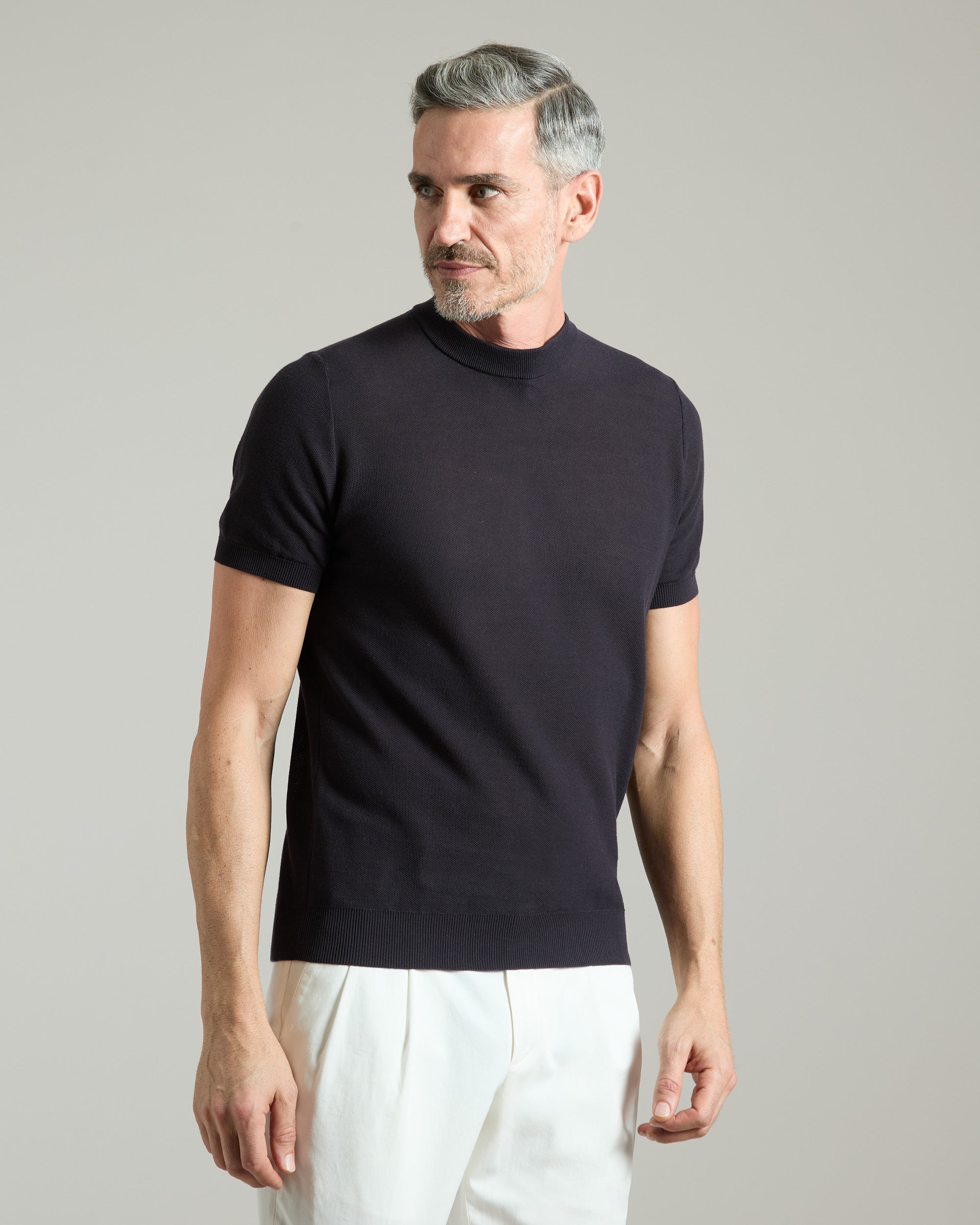 Blue cotton piquet T-shirt 2