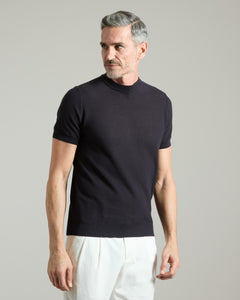 Blue cotton piquet T-shirt