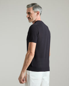 Blue cotton piquet T-shirt 4