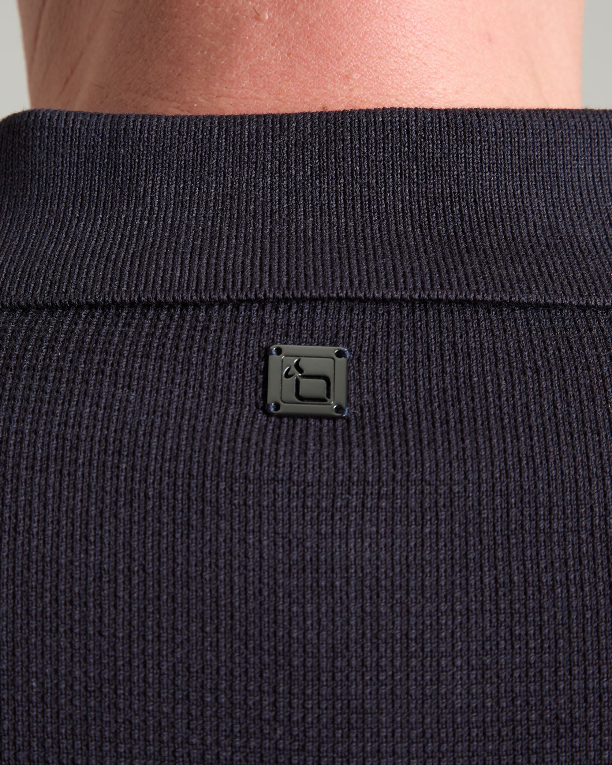 Blue cotton 3D stitch polo shirt 3