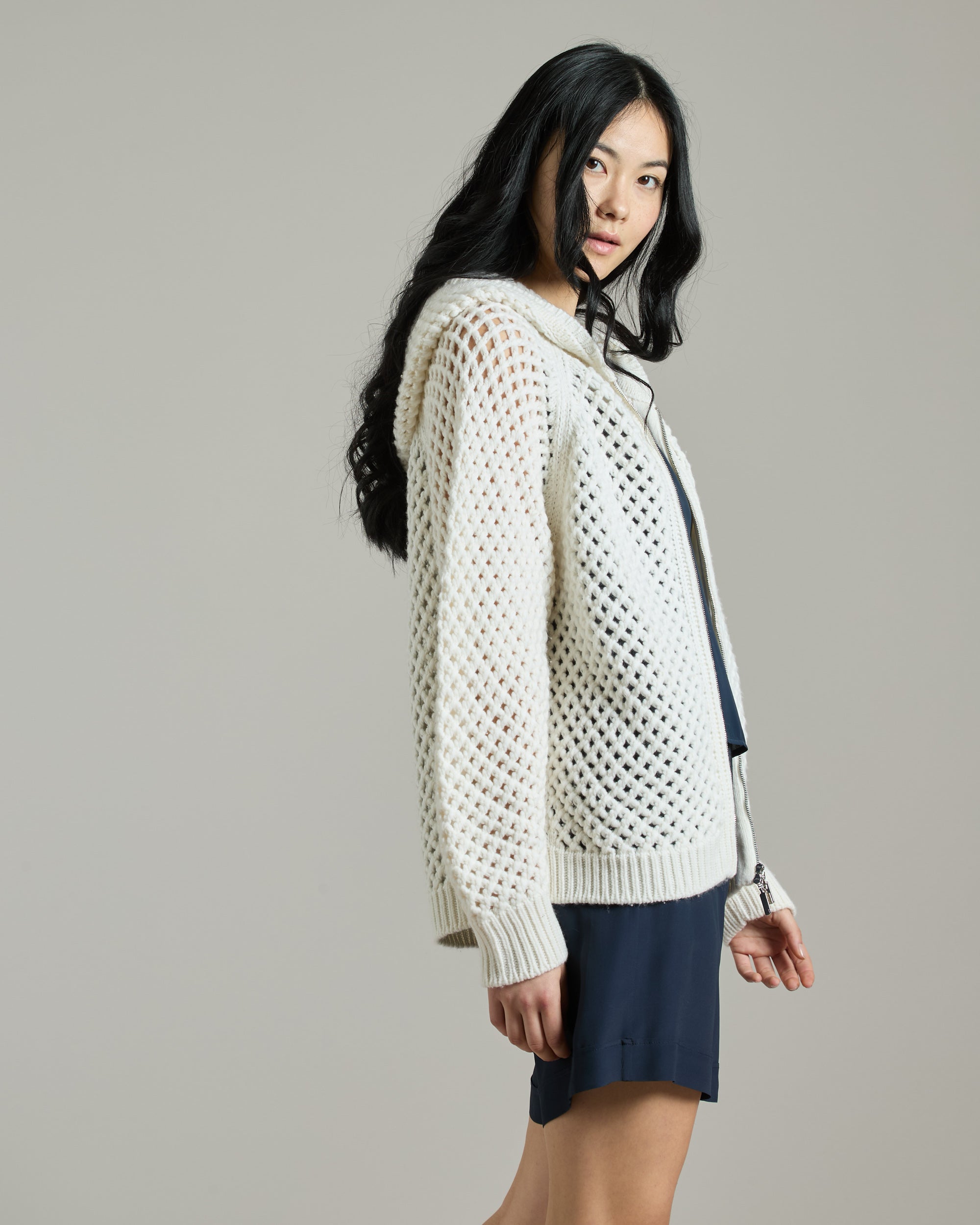 Kid Cashmere Mesh Cardigan