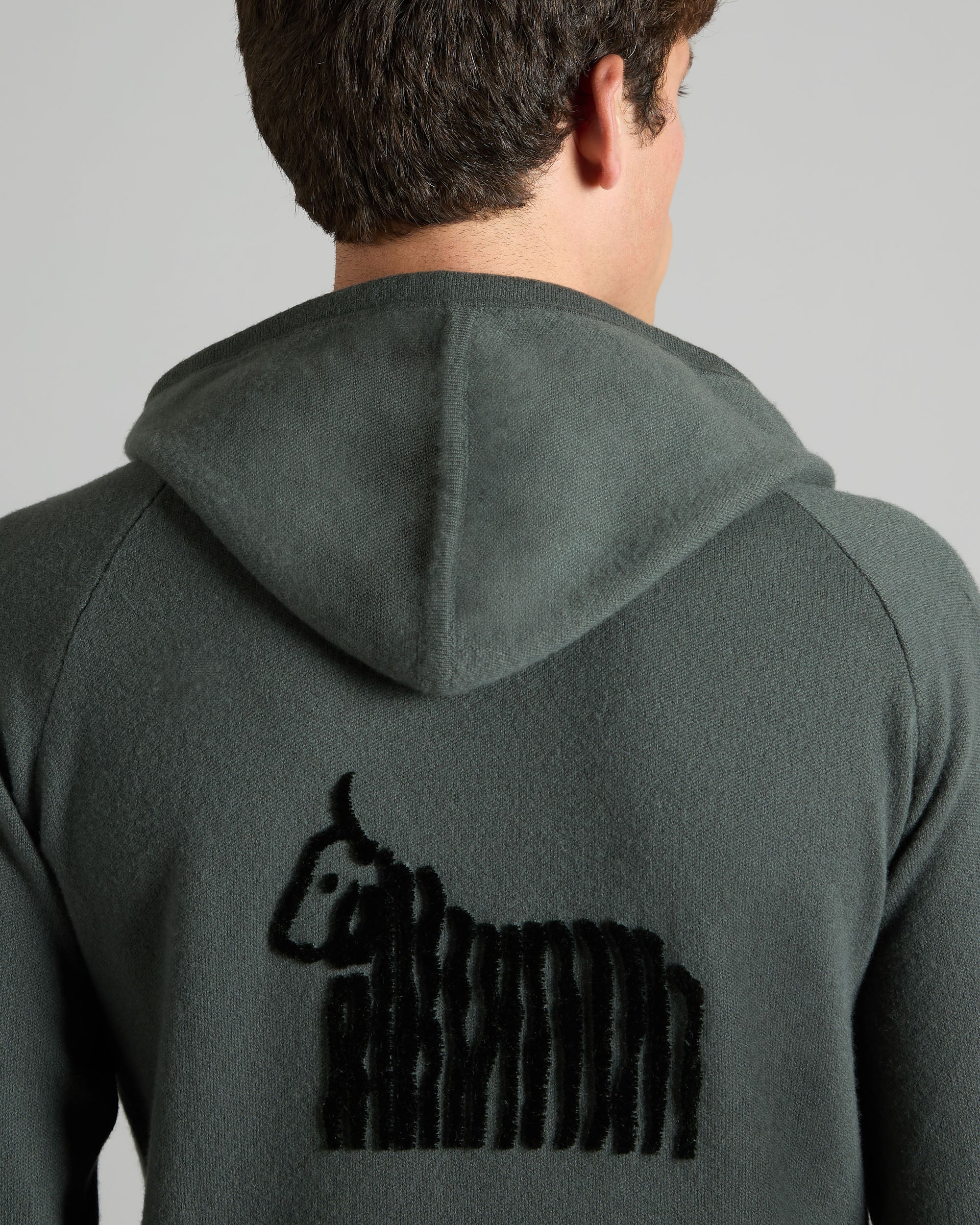 Green kid cashmere zip hoodie 3