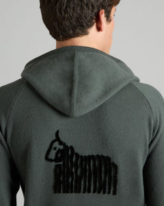 Green kid cashmere zip hoodie 3