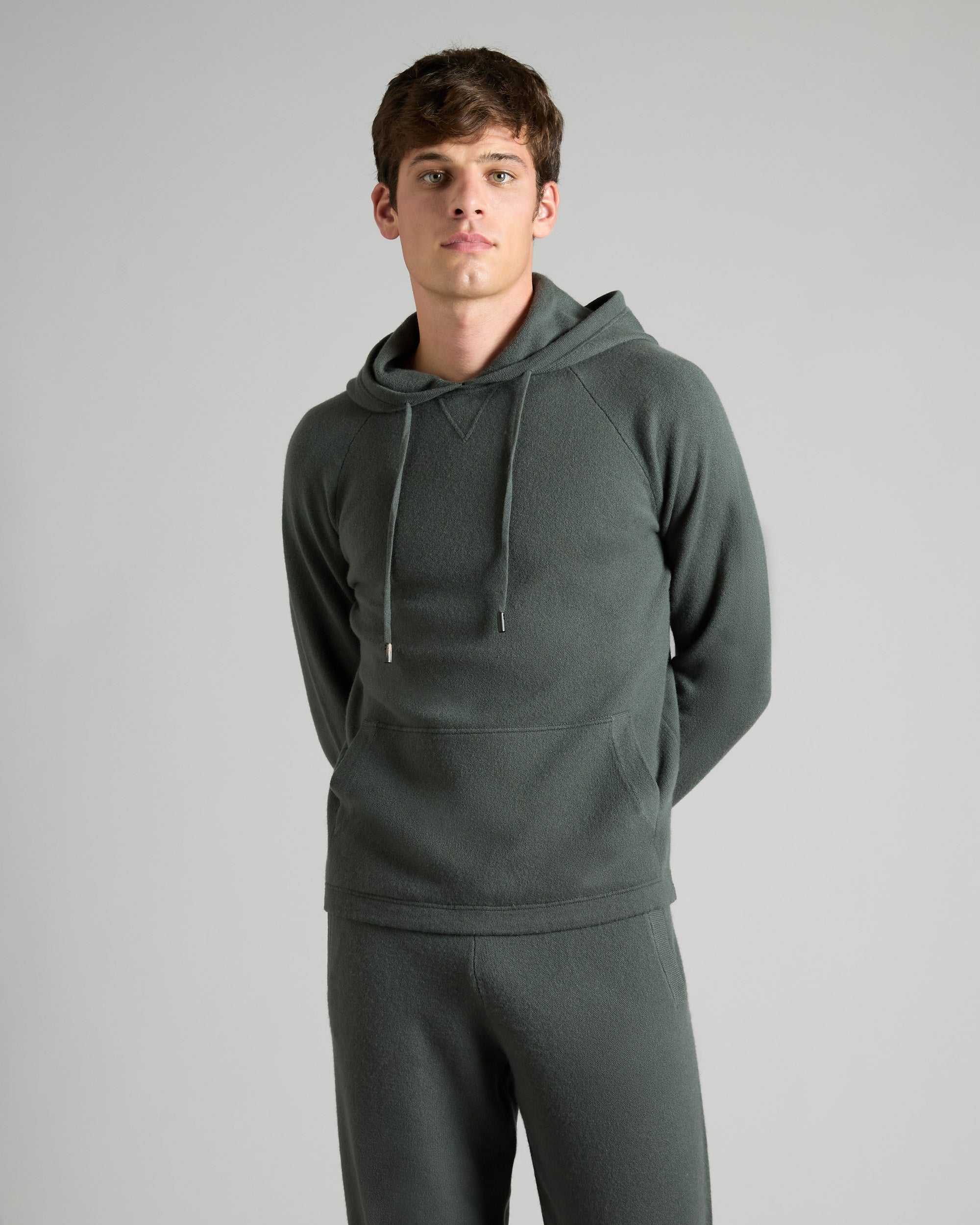 Green kid cashmere zip hoodie 2