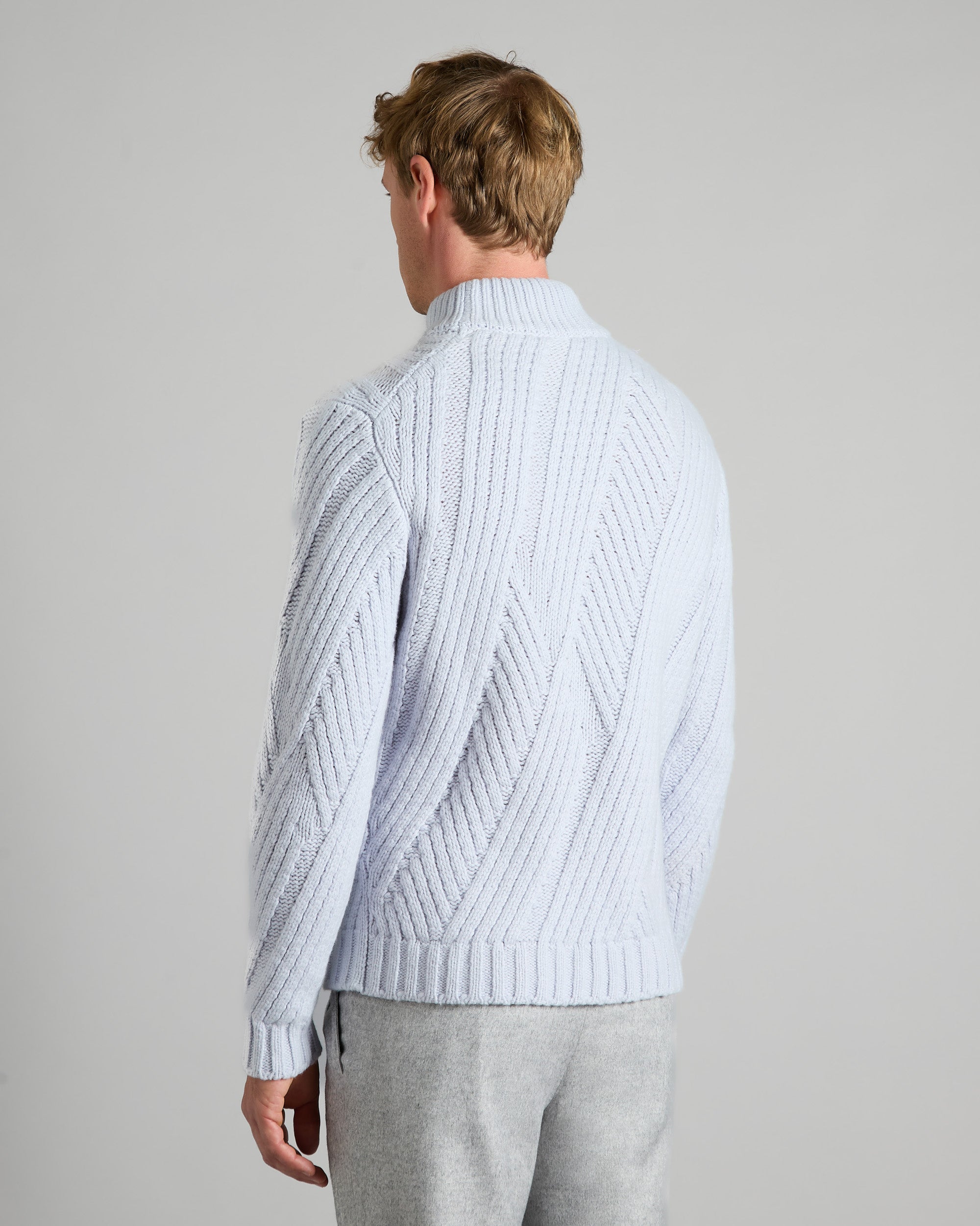 GREY KID CASHMERE FIREPLACE NECK SWEATER 4