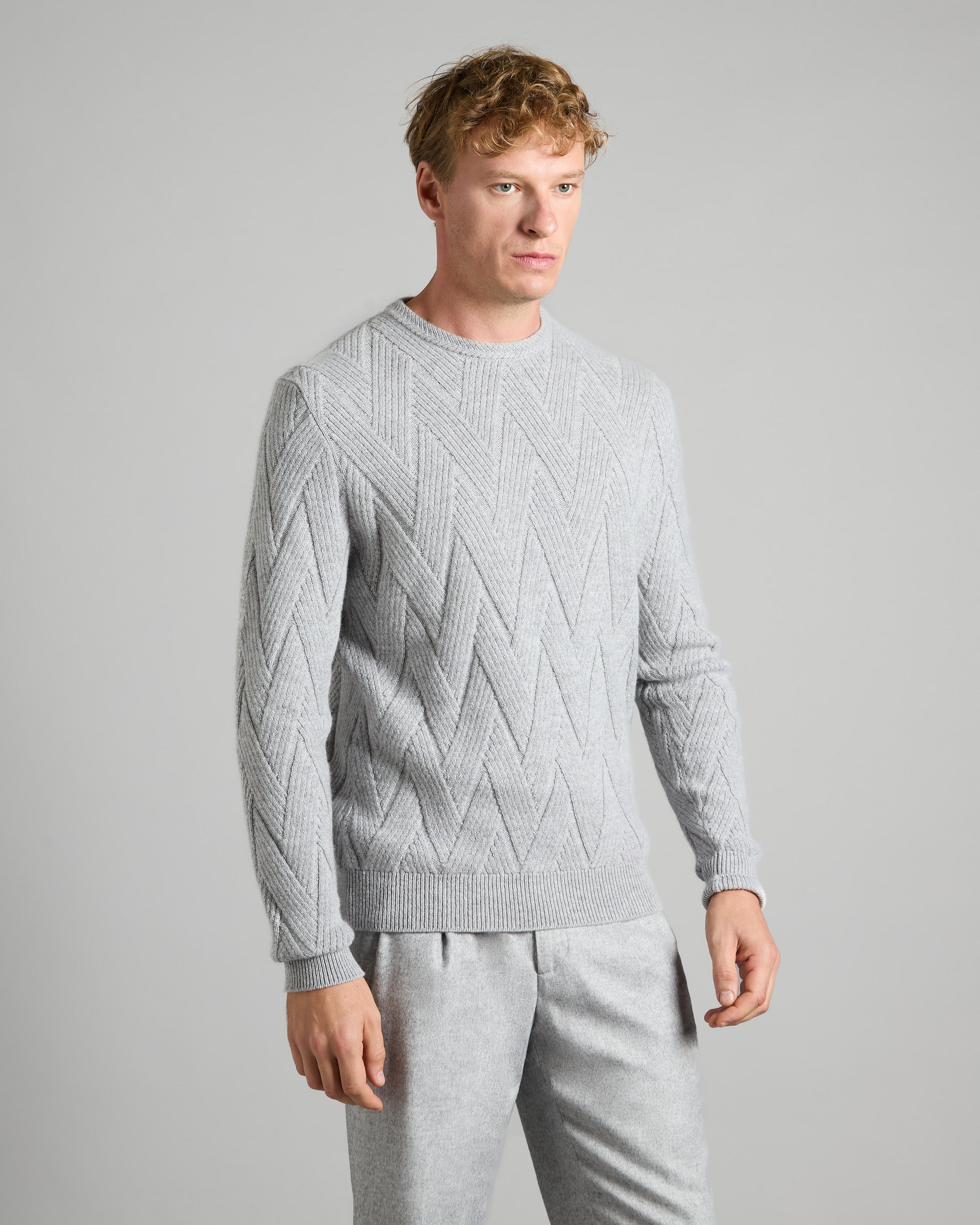Maglia girocollo in Kid Cashmere grigia