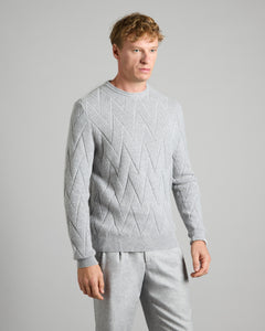 Maglia girocollo in Kid Cashmere grigia