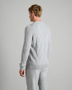 Maglia girocollo in Kid Cashmere grigia