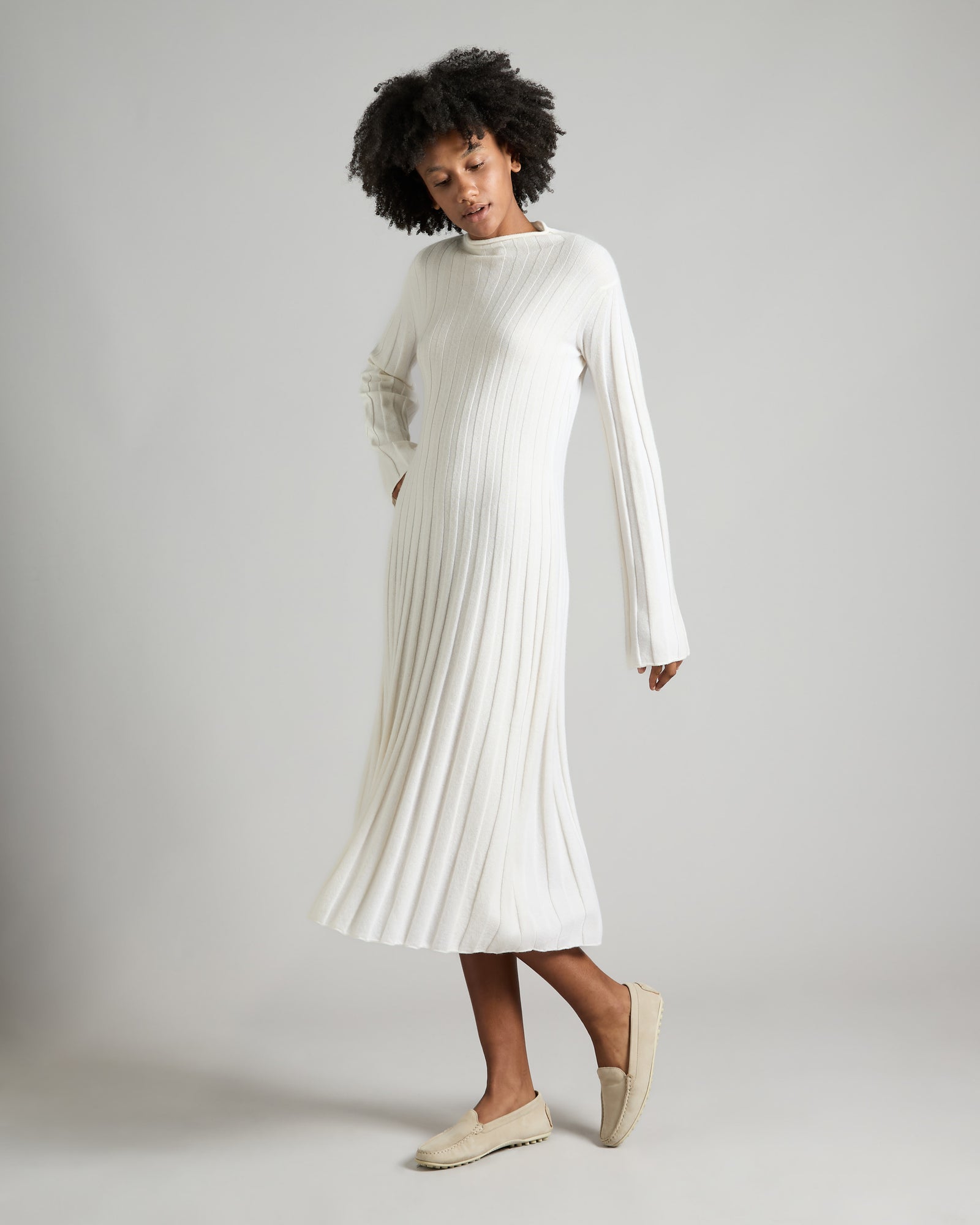 Ribbed dress in Kid Cashmere