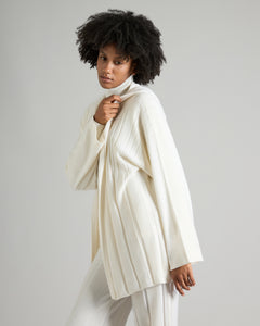 White ribbed cardigan in kid cashmere 2