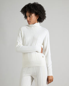 White turtle-neck sweater in kid cashmere 2