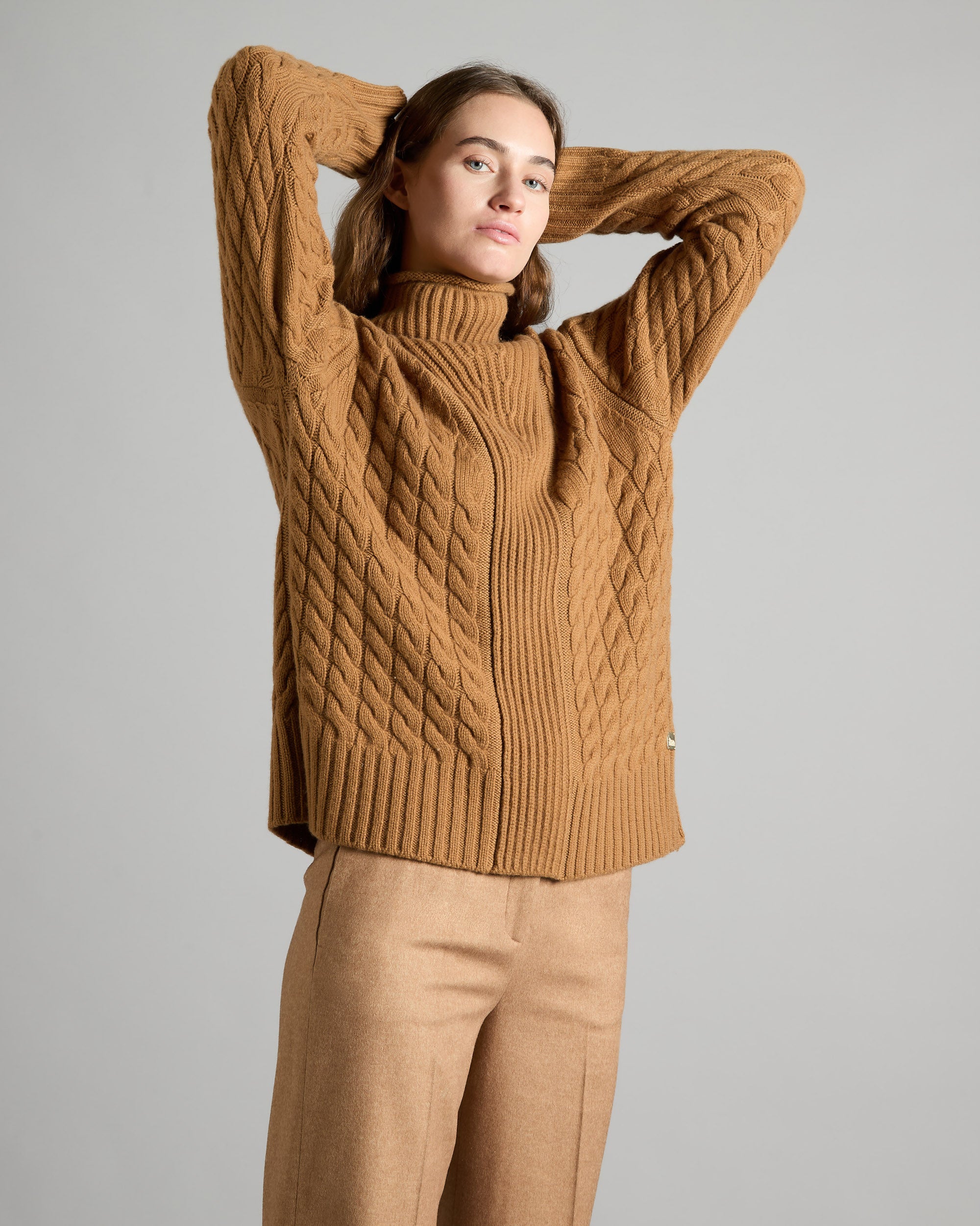 Kid Cashmere Braided Turtleneck