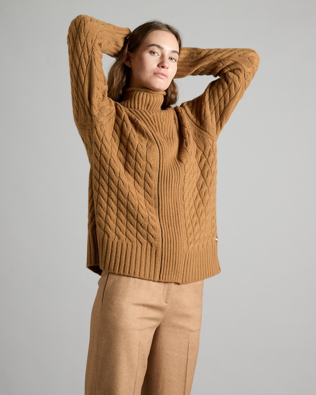 Kid Cashmere Braided Turtleneck
