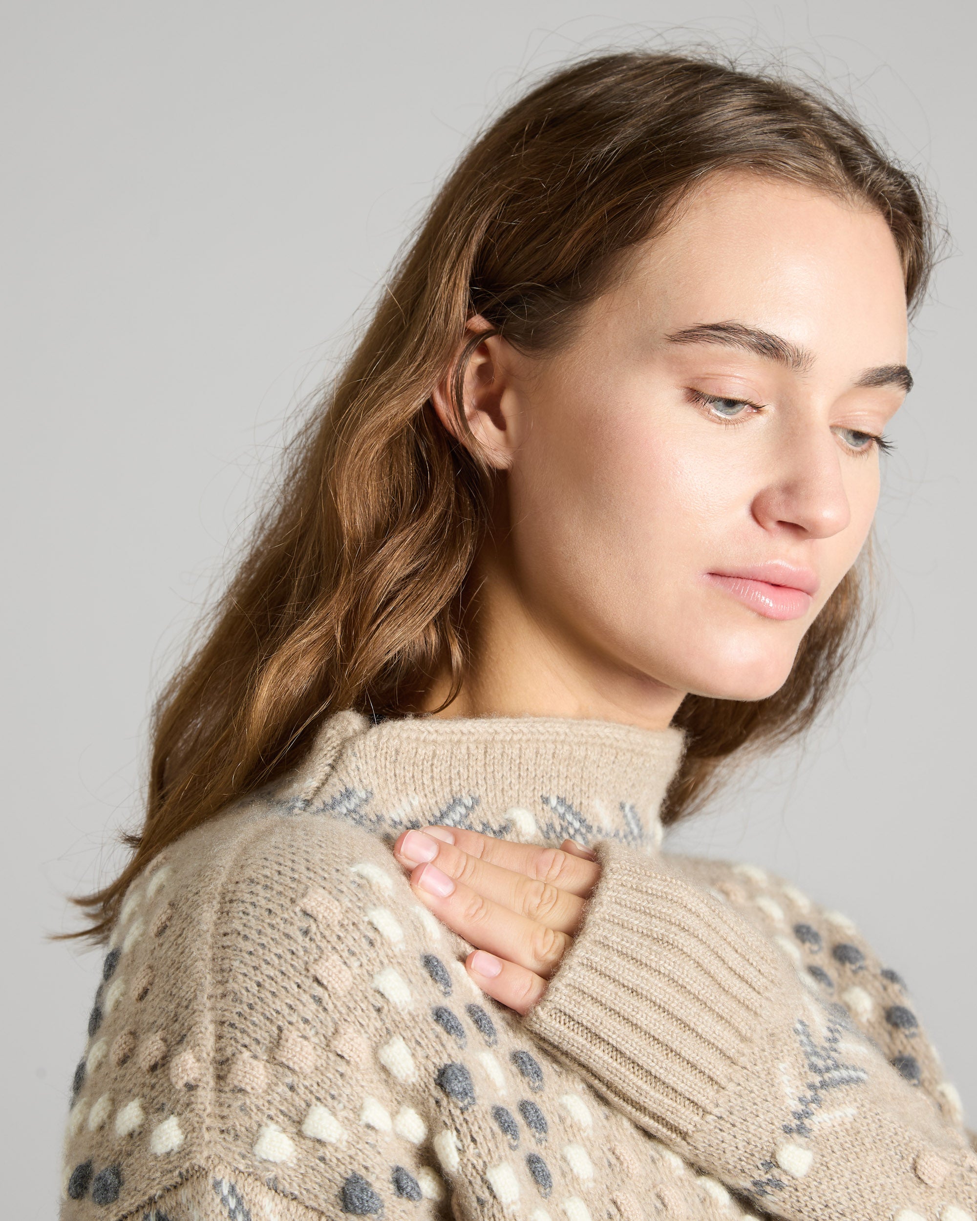 Kid cashmere diamond-patterned turtleneck sweater 3
