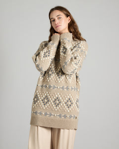 Kid cashmere diamond-patterned turtleneck sweater 2