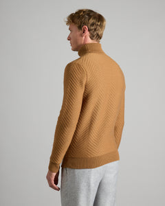 Brown turtleneck sweater in kid cashmere 4