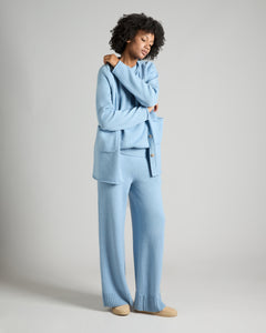 Light blue kid cashmere V-neck cardigan