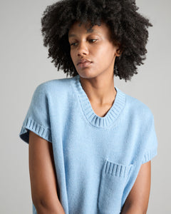Light Blue kid cashmere t-shirt sweater 3