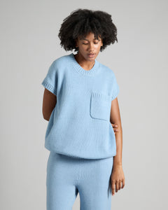 Light Blue kid cashmere t-shirt sweater 2