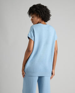 Light Blue kid cashmere t-shirt sweater 4