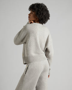Light grey kid cashmere round-neck sweater 2