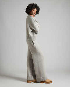 Light grey kid cashmere round-neck sweater 4