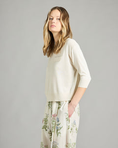 Pure silk round neck sweater