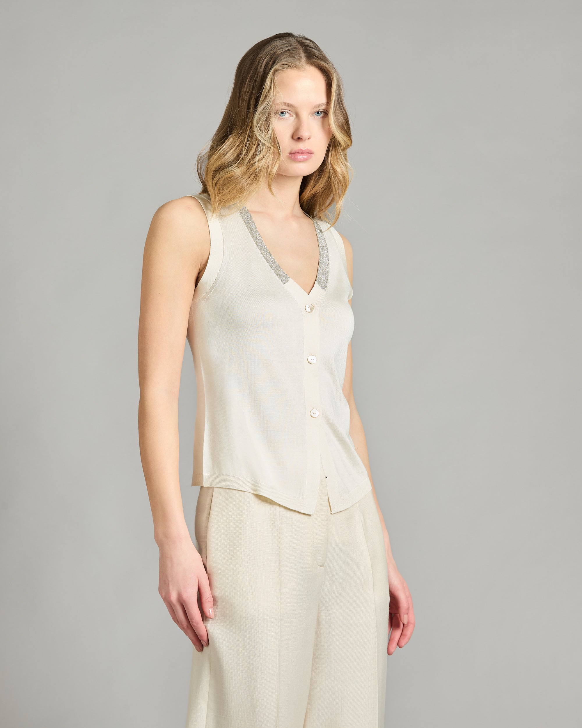 Pure silk vest