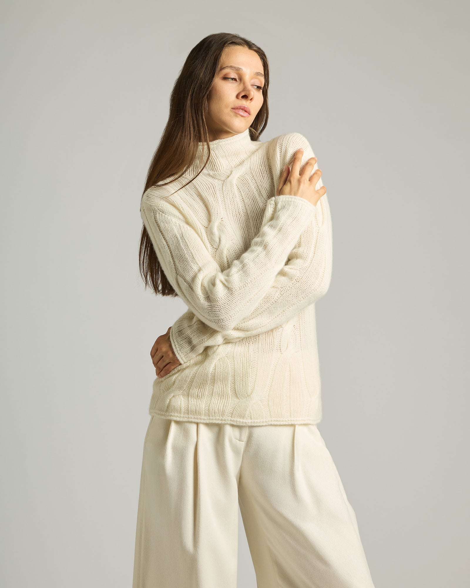 Kid Cashmere Braided Turtleneck