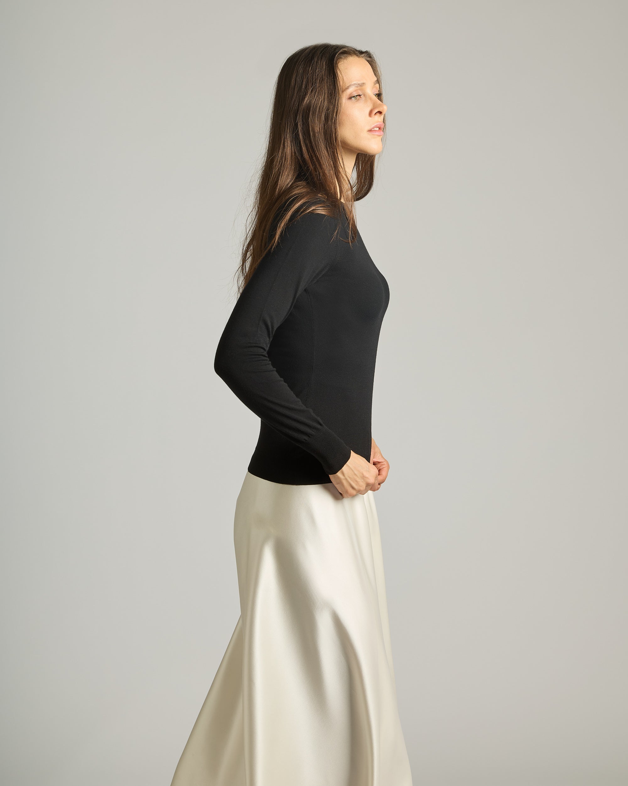 12.8 Kid Wool black crewneck