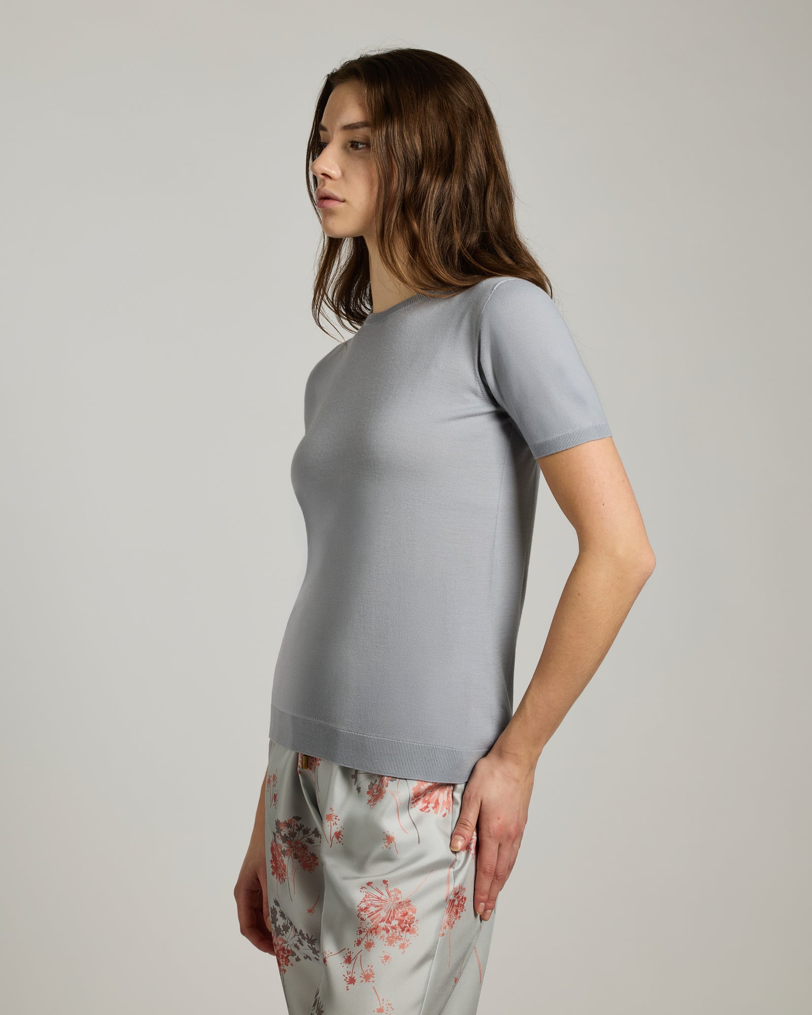 Light blue Kid Wool 12.8 crew-neck sweater 2