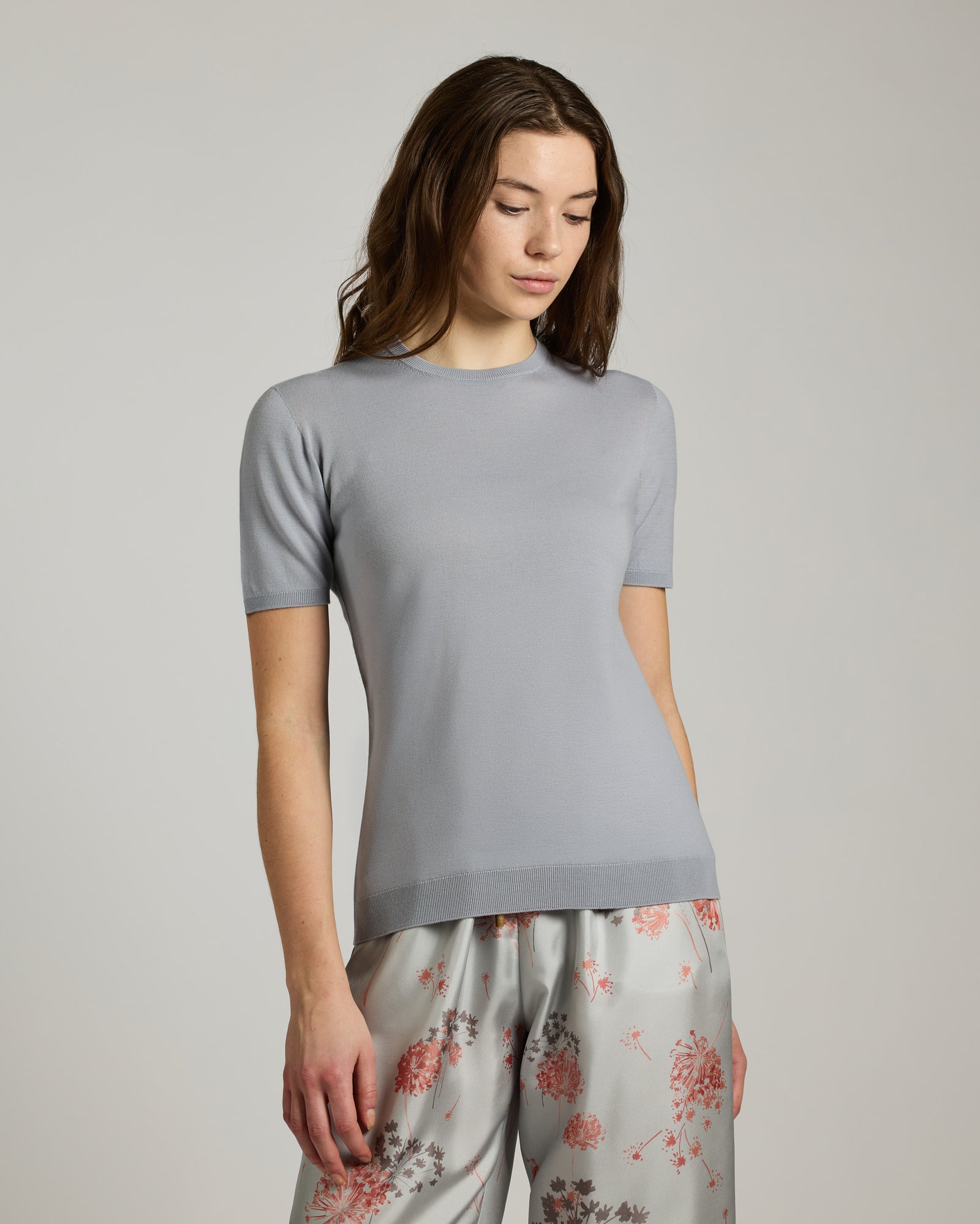 Light blue Kid Wool 12.8 crew-neck sweater