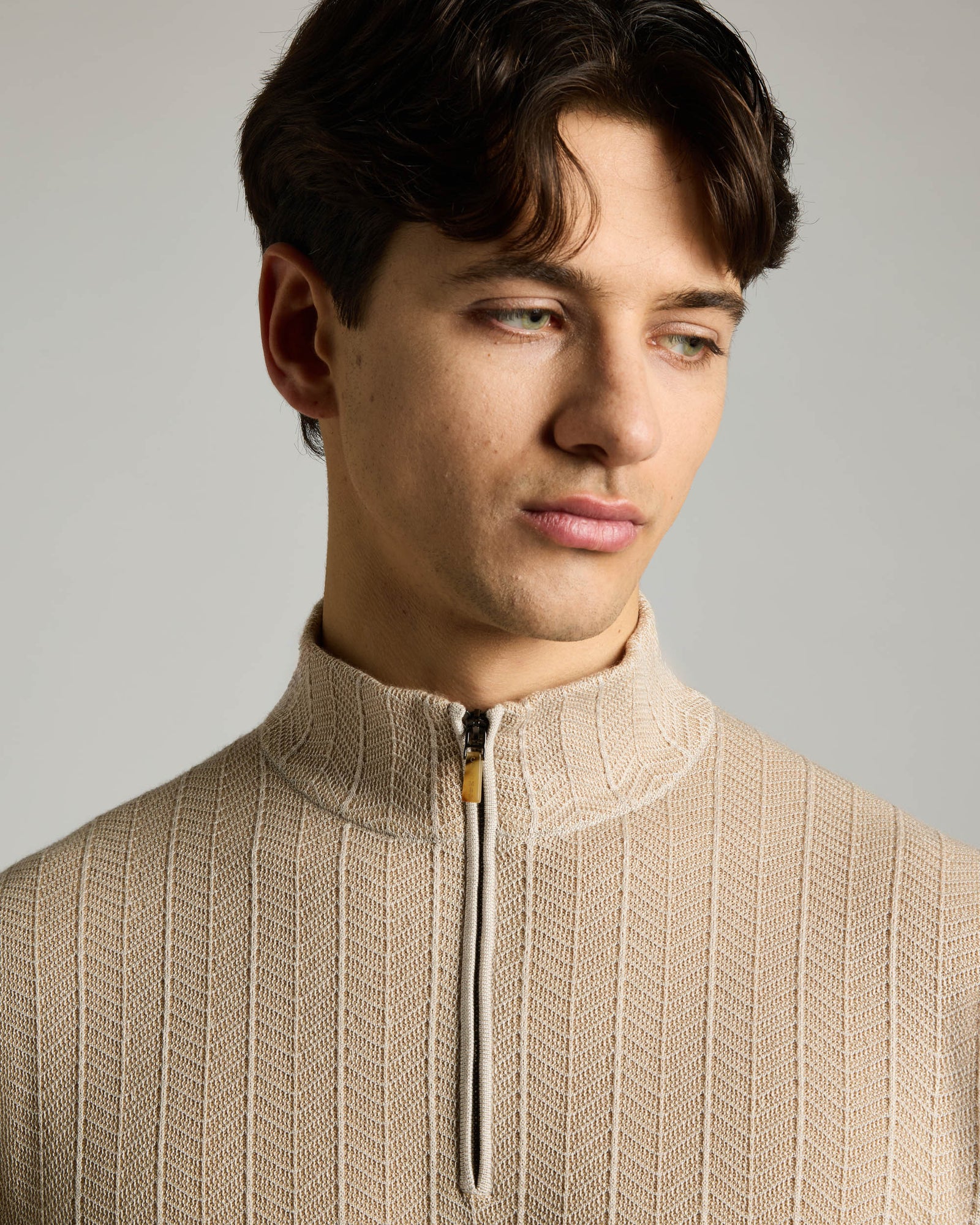 Cashmere, Silk and Linen Mock neck sweater 3