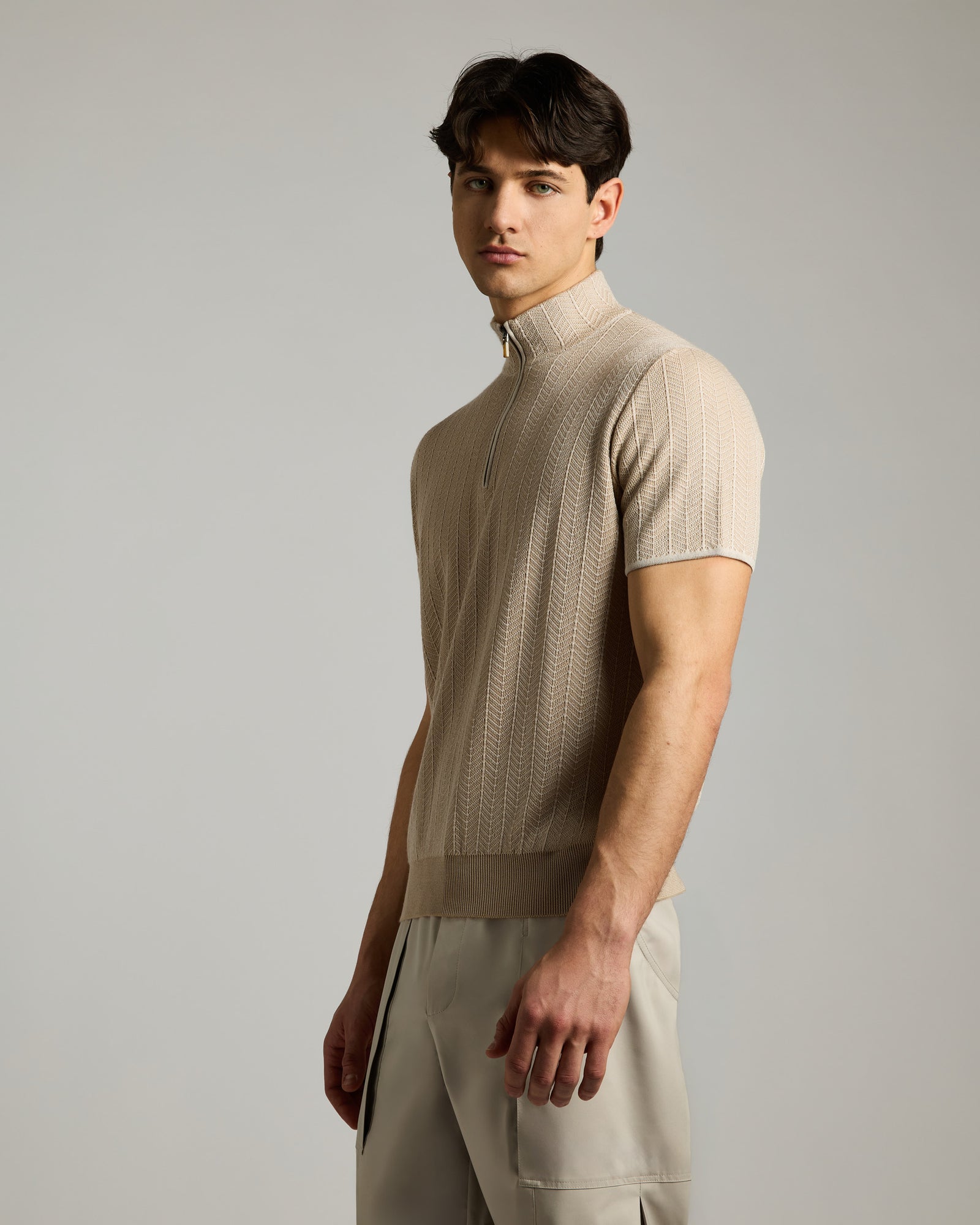 Cashmere, Silk and Linen Mock neck sweater 2