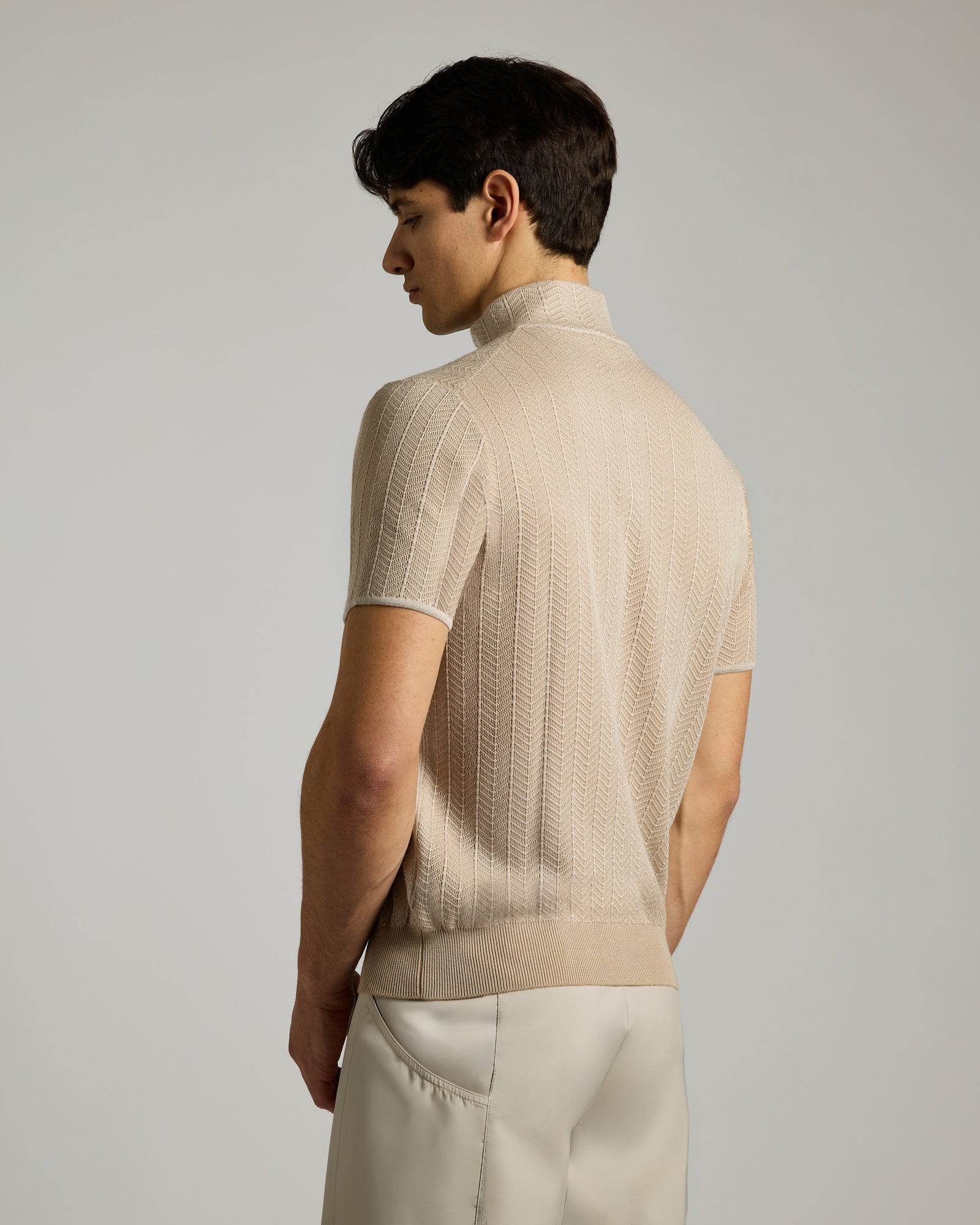 Cashmere, Silk and Linen Mock neck sweater 4
