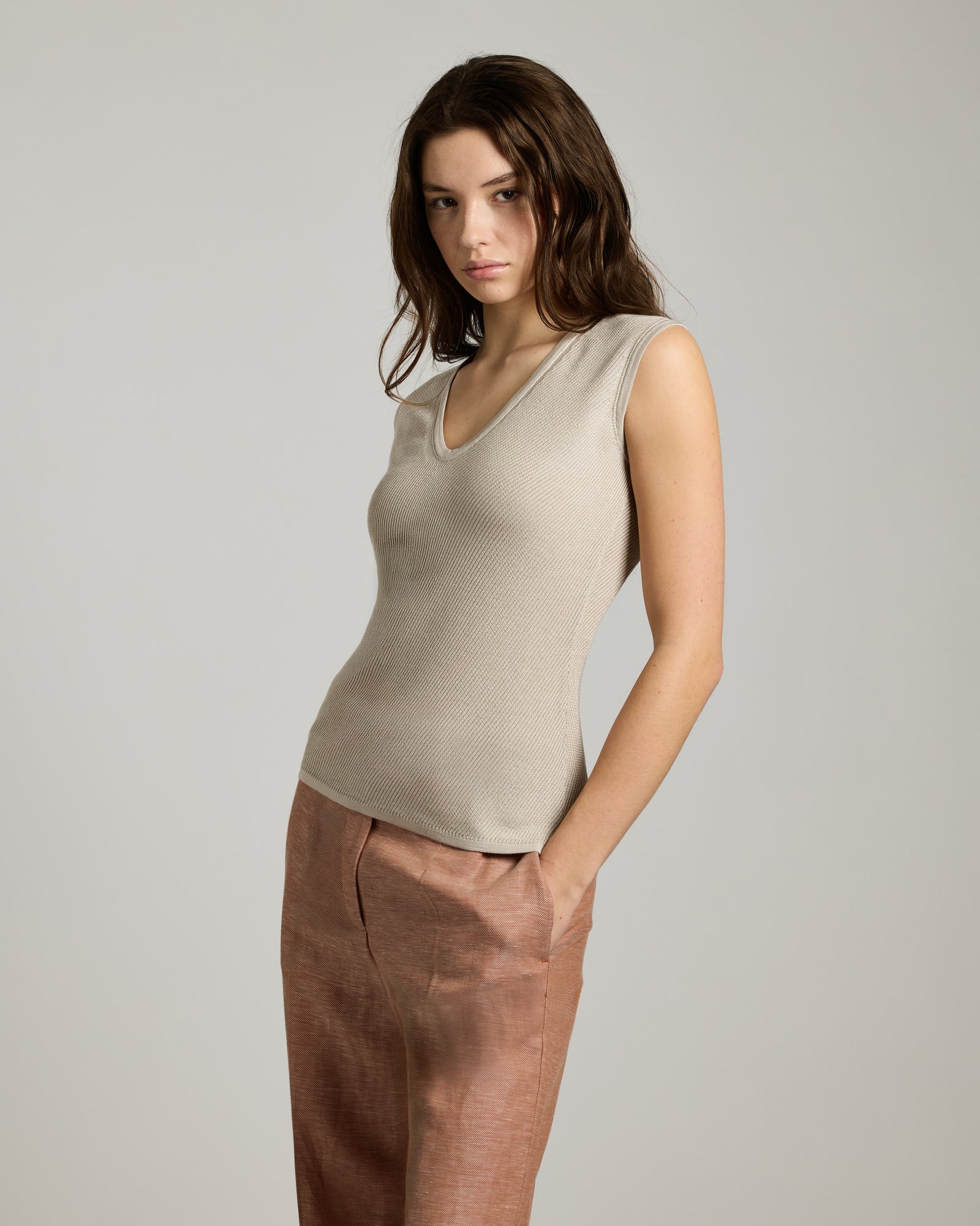 Pure silk vest