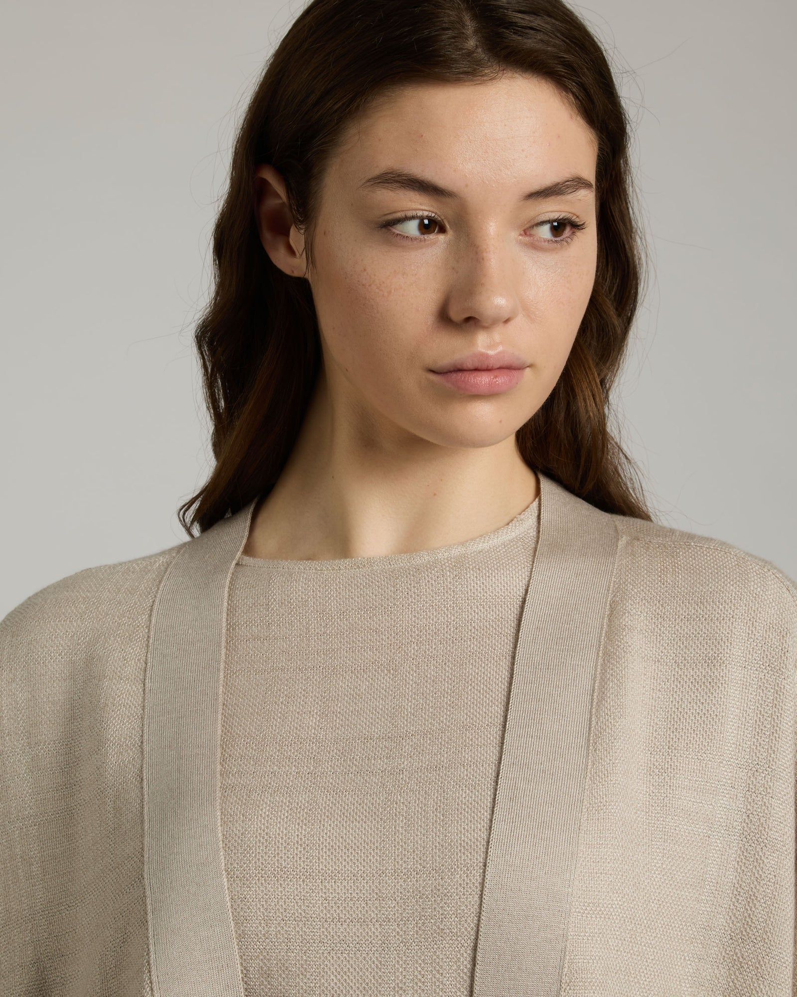 Cashmere, Silk and Linen Check Cardigan 3