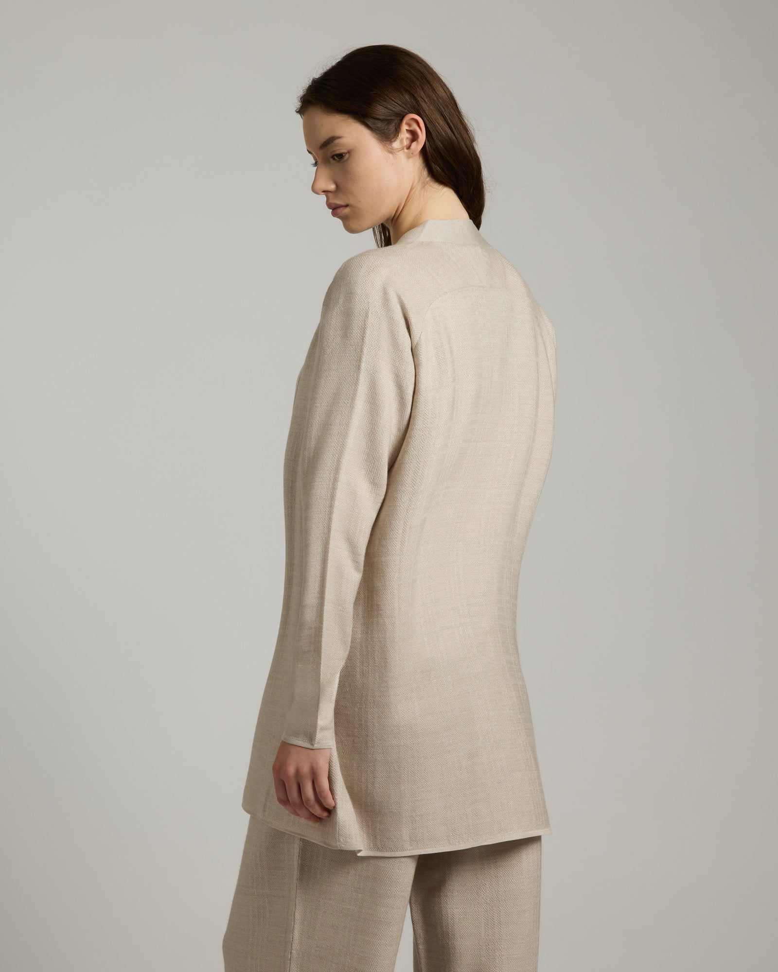 Cashmere, Silk and Linen Check Cardigan 4