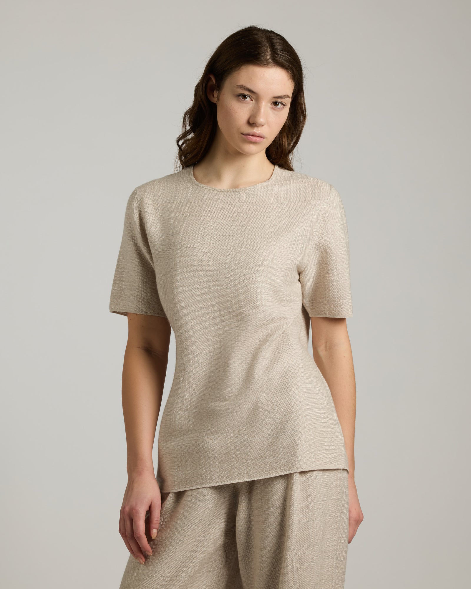 T-shirt in Cashmere, Silk and Linen