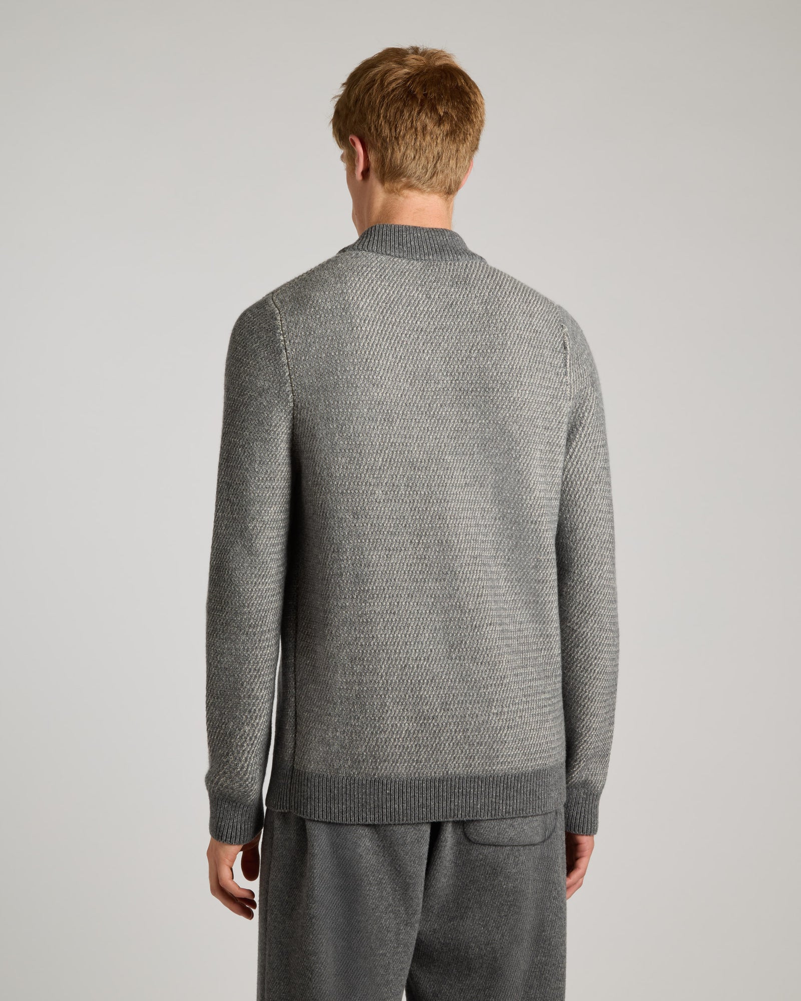 Zip-up Turtleneck Jumper in Kid Cashmere and Nettle 5