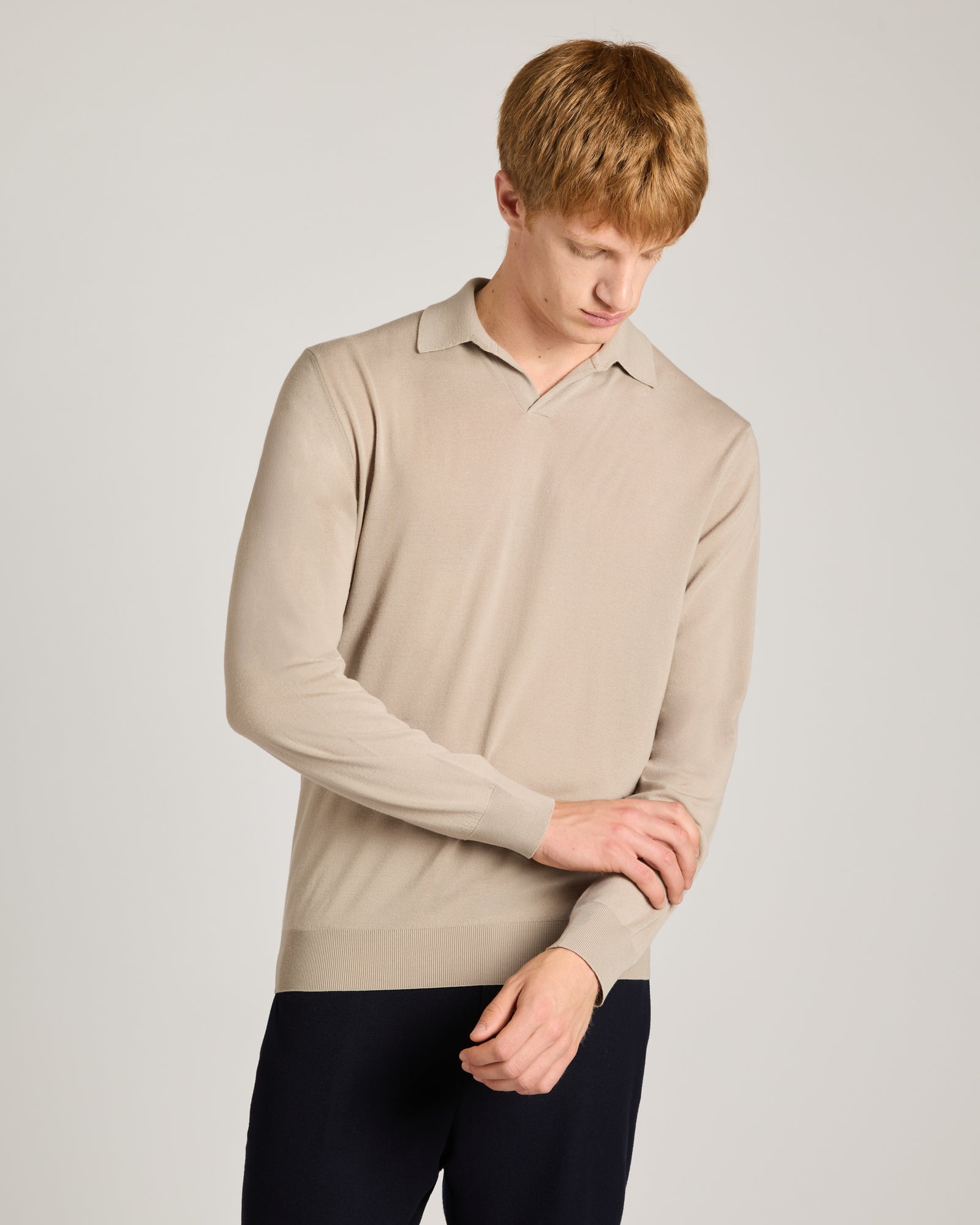 Wind neck Polo shirt in Kid wool 12.8 2