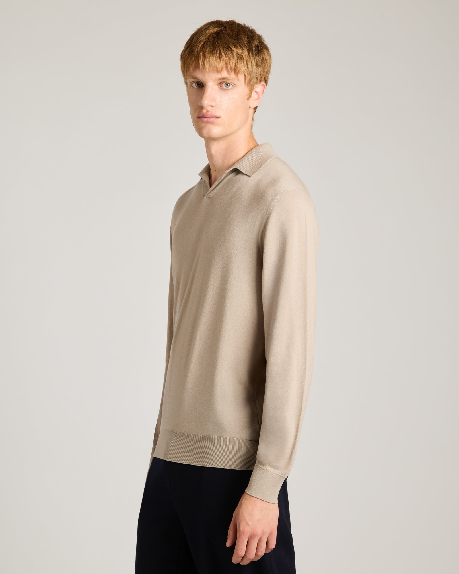 Wind neck Polo shirt in Kid wool 12.8