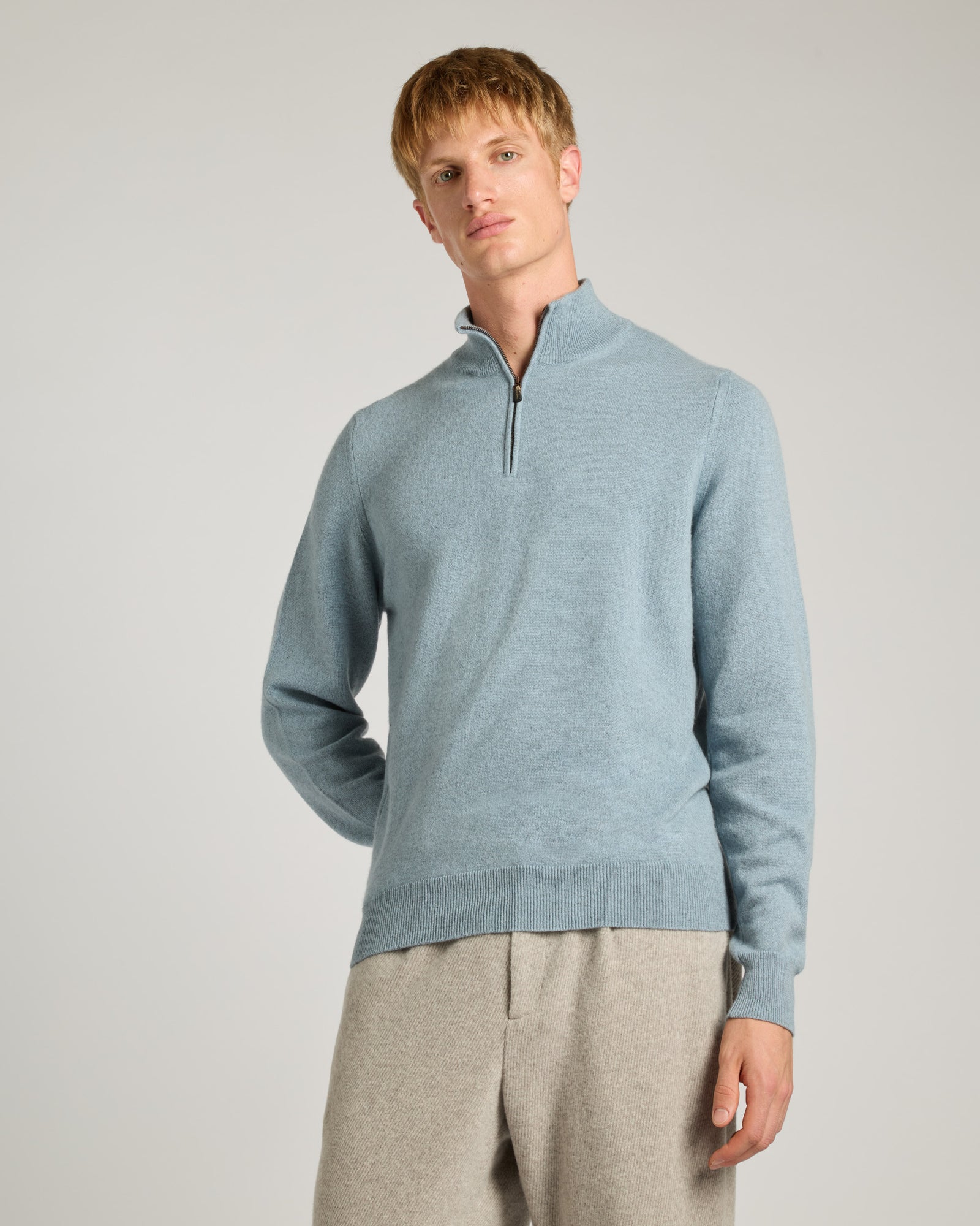 Light blue Kid Cashmere turtleneck sweater 2