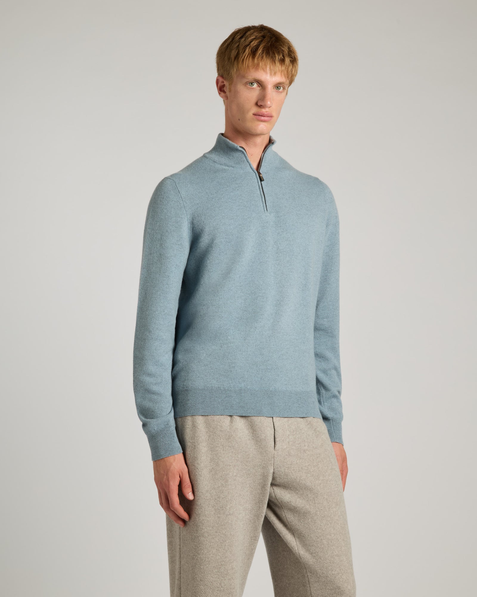 Light blue Kid Cashmere turtleneck sweater