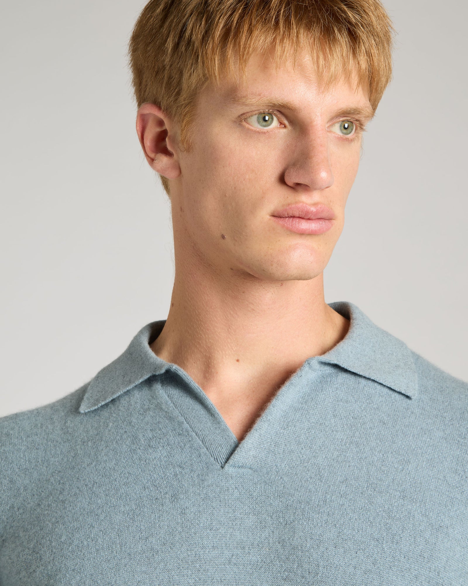 Light blue Kid Cashmere polo sweater 3