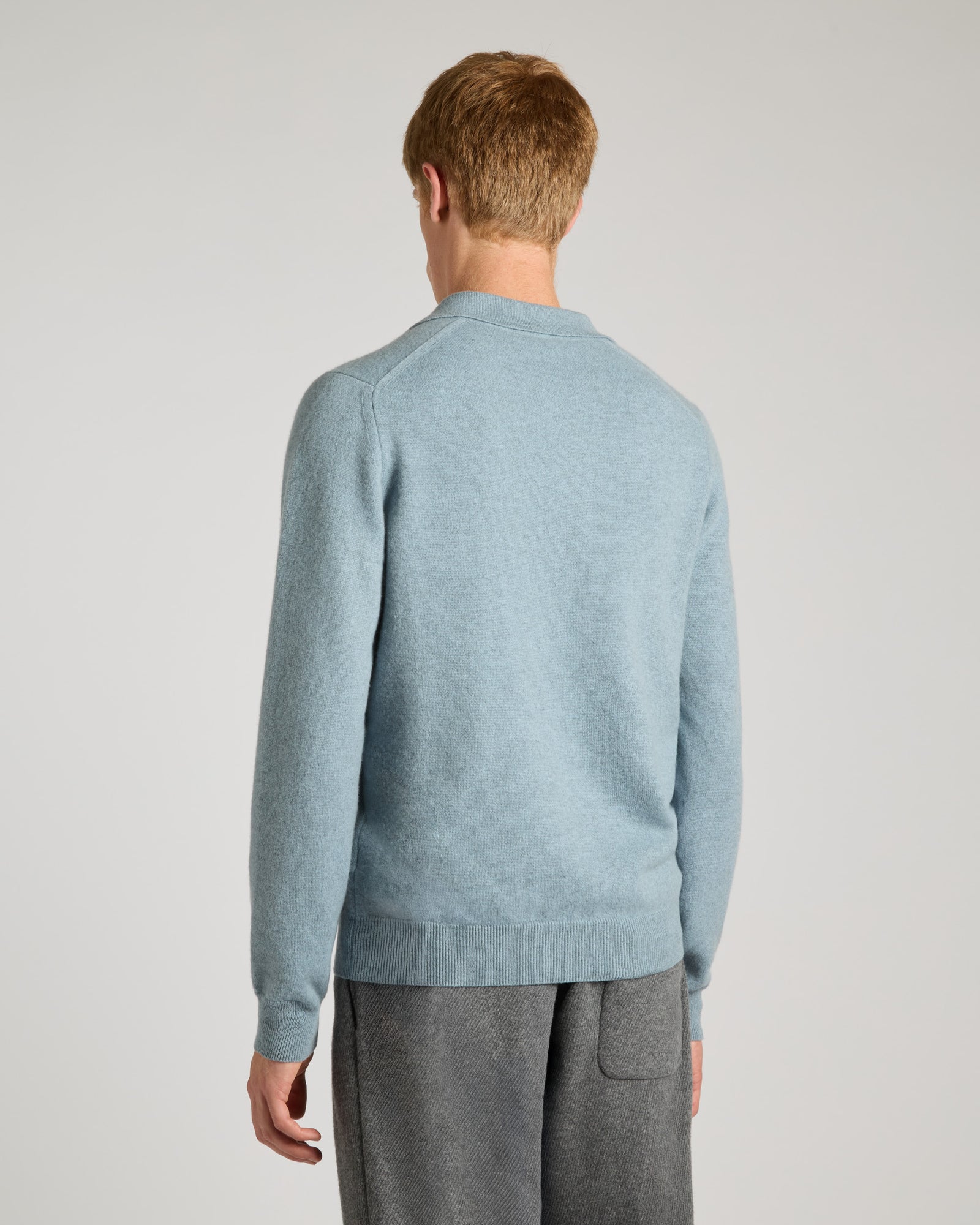 Light blue Kid Cashmere polo sweater 4