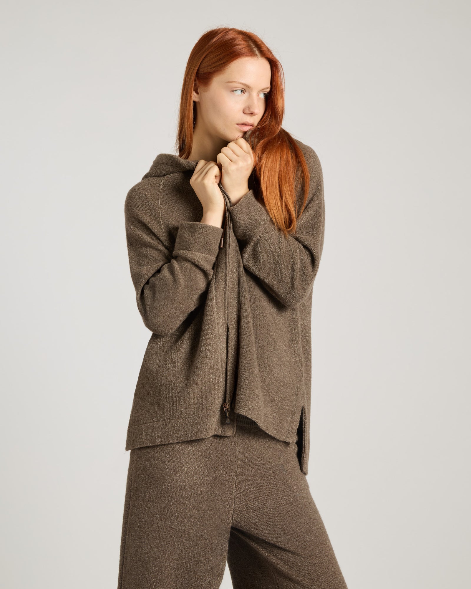 Zip-up cardigan in Kid Cashmere and Aloe 2