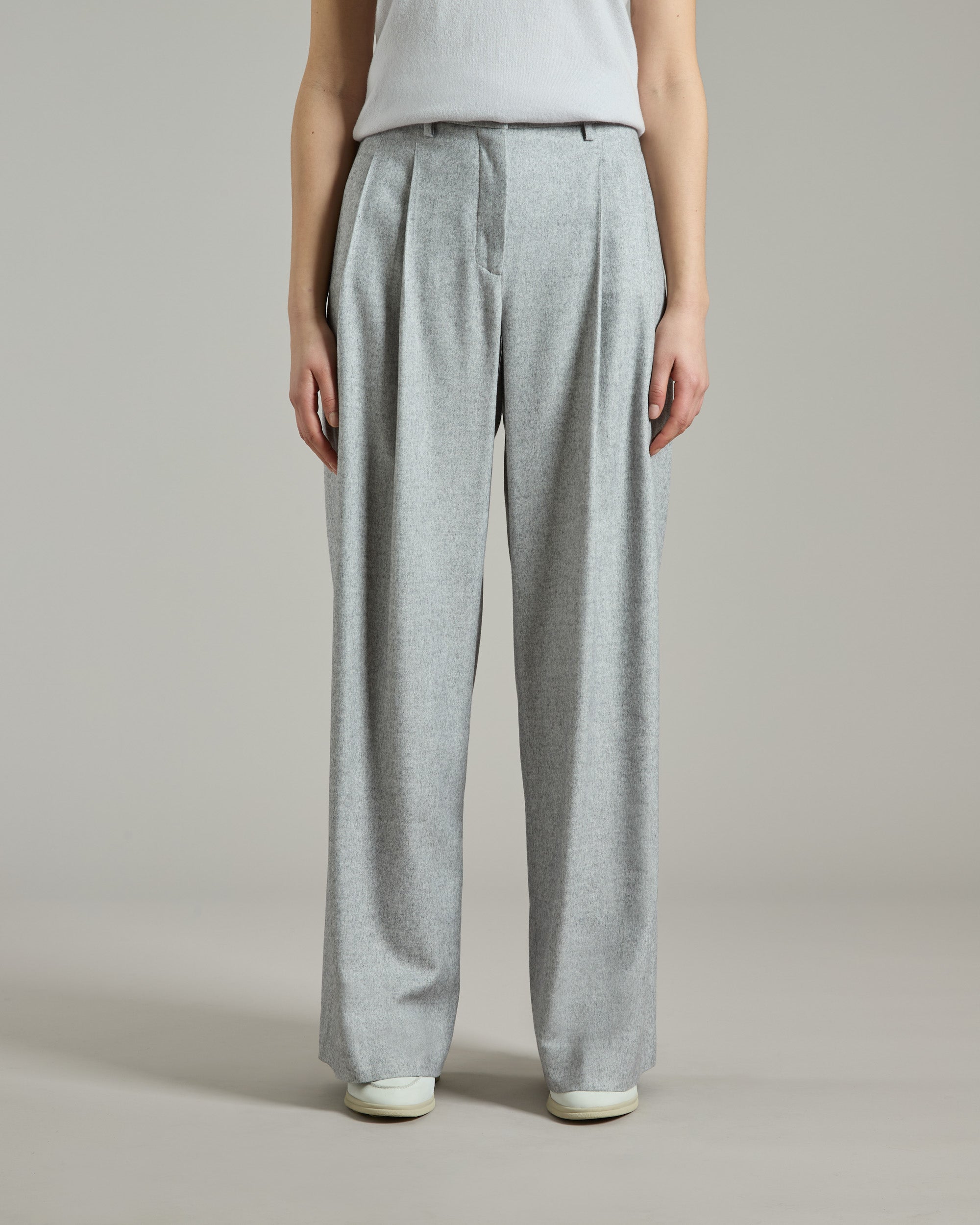 Pantalone in Cashmere e Seta grigio